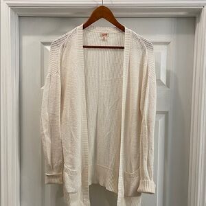 Mossimo Supply Co. Cream Open-Front Cardigan Medium